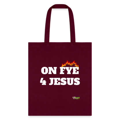 ON FYE 4 JESUS Tote Bag - burgundy