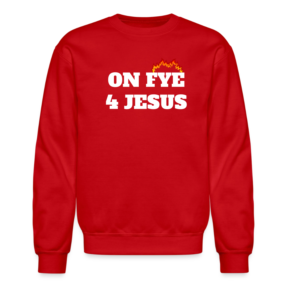 ON FYE 4 JESUS Crewneck Sweatshirt - red