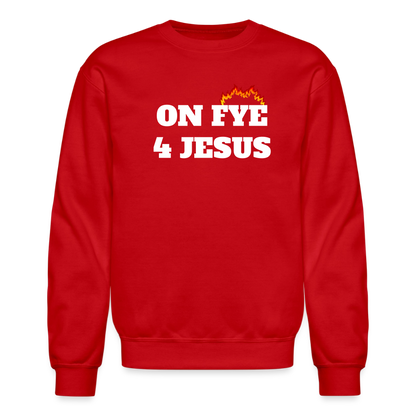 ON FYE 4 JESUS Crewneck Sweatshirt - red