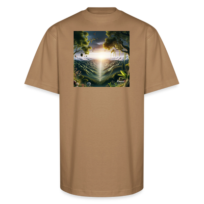Vegetation Interpretation Unisex Oversized Heavyweight T-Shirt - khaki