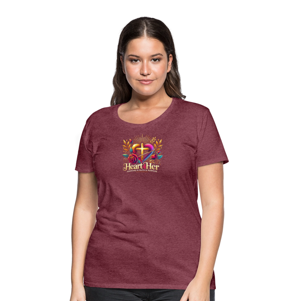 Heart4Her Women’s Premium T-Shirt - heather burgundy