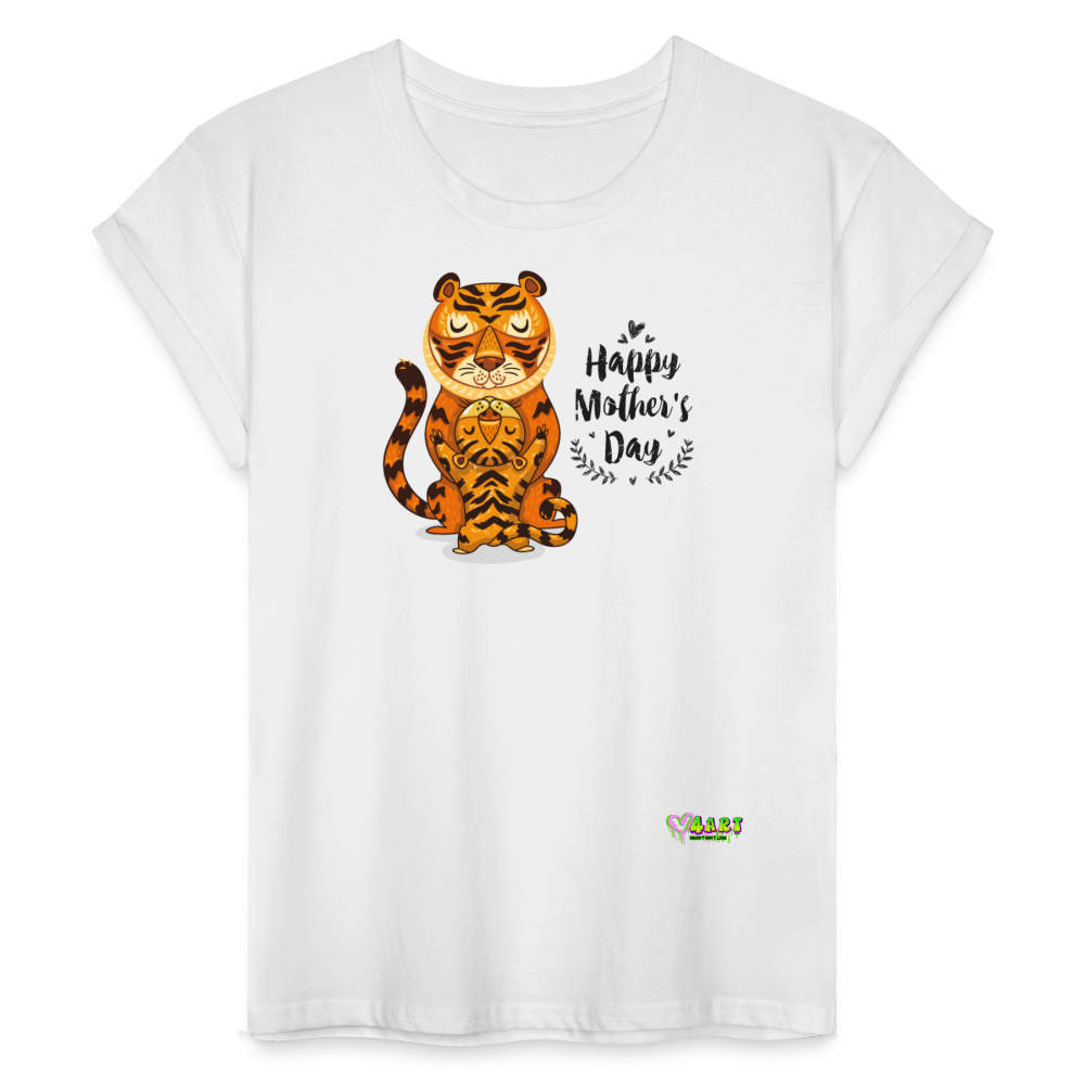 Happy Mother's Day- Tiger (Women's Relaxed Fit T-Shirt) - white