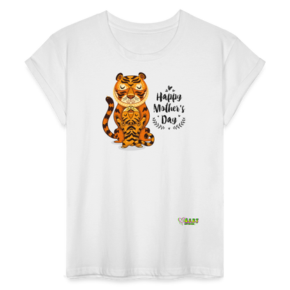 Happy Mother's Day- Tiger (Women's Relaxed Fit T-Shirt) - white