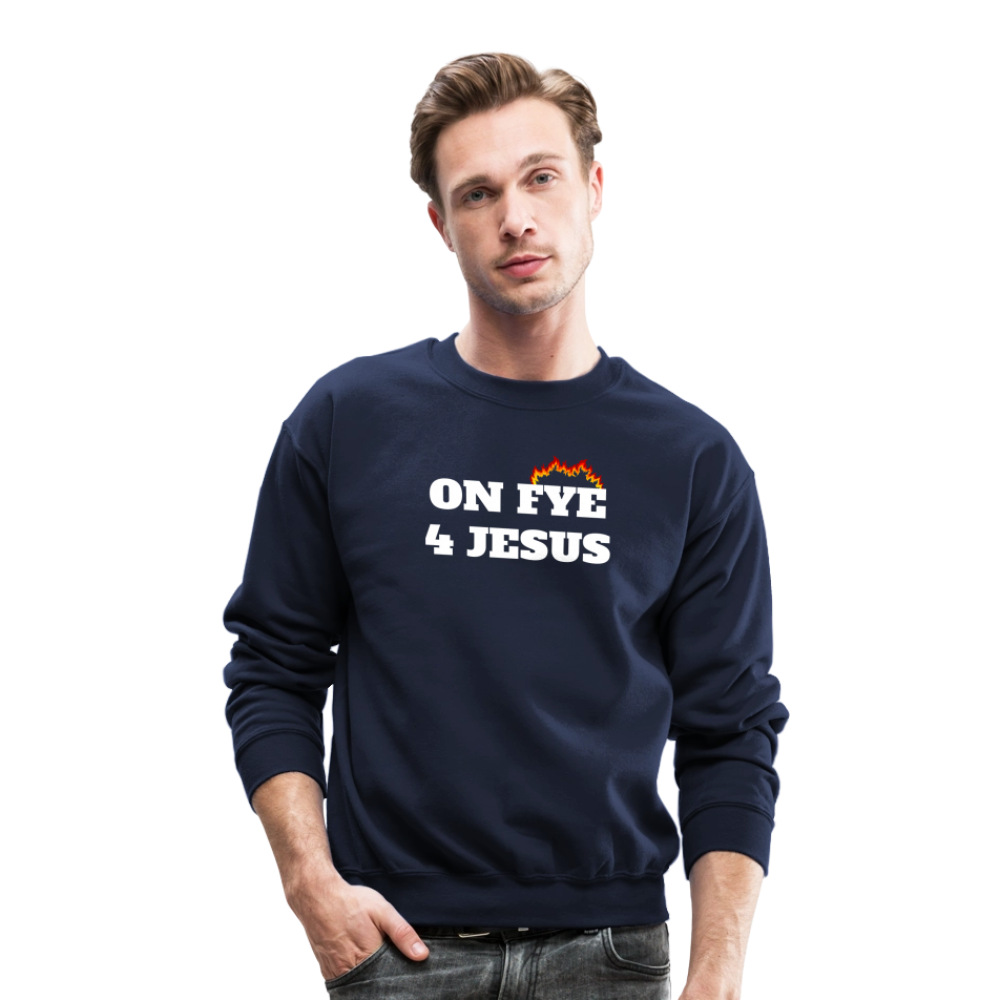 ON FYE 4 JESUS Crewneck Sweatshirt - navy
