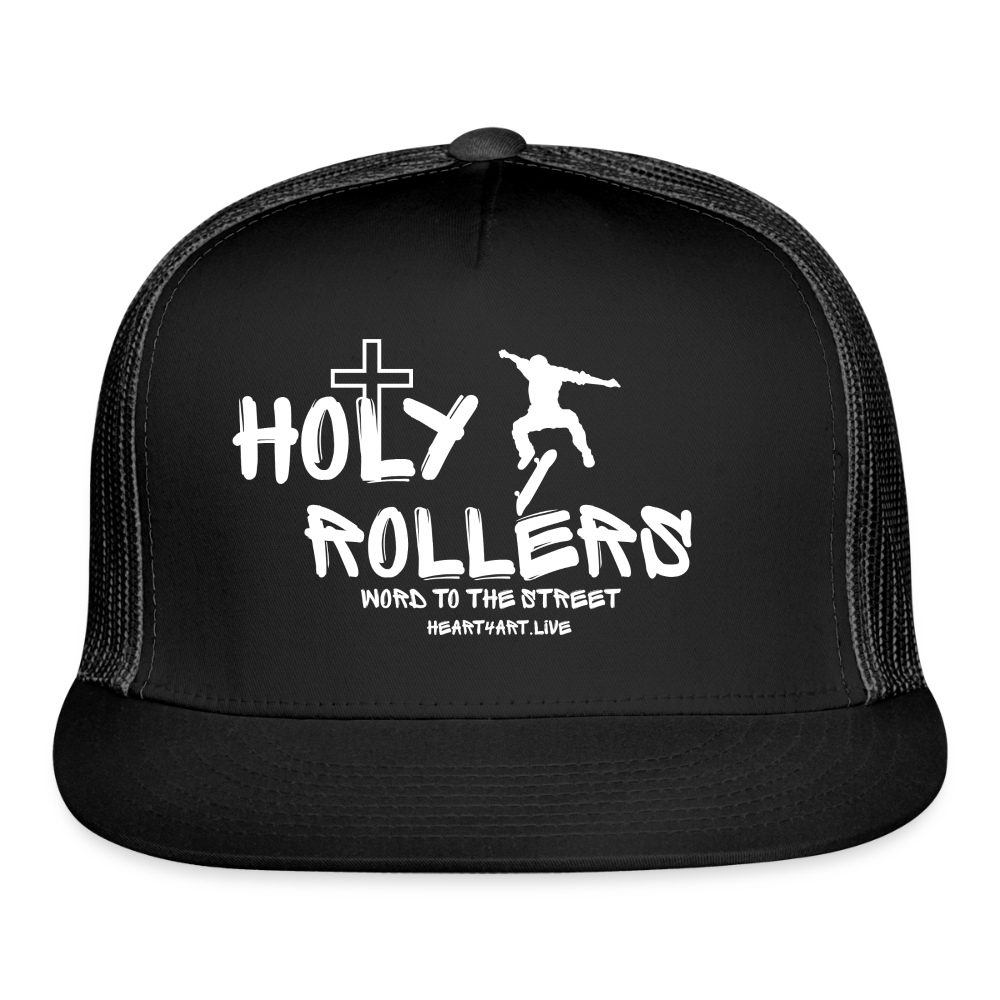 Holy Rollers Skater 🛹 Trucker Hat - black/black