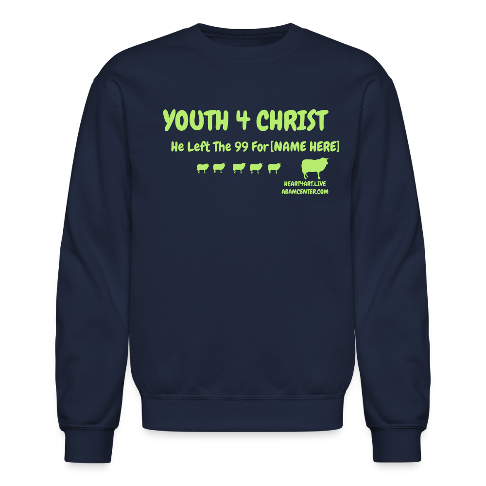 HE LEFT THE 99 FOR..... CUSTOMIZABLE NAME Crewneck Sweatshirt - navy
