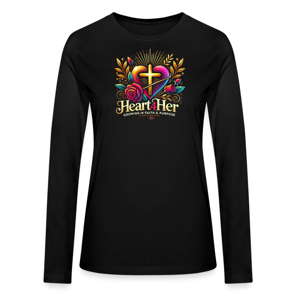 Heart4Her Bella + Canvas Women's Long Sleeve T-Shirt - black