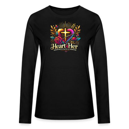 Heart4Her Bella + Canvas Women's Long Sleeve T-Shirt - black