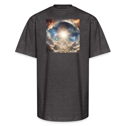 God's Creation of Heaven and Earth Interpretation Unisex Oversized Heavyweight T-Shirt - charcoal grey