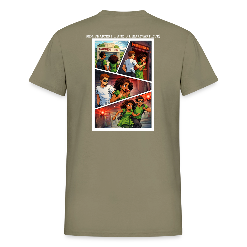 ADAM AND EVE (GENESIS CHAPTERS 1-3 COMIC STYLE ildan Ultra Cotton Adult T-Shirt - prairie dust