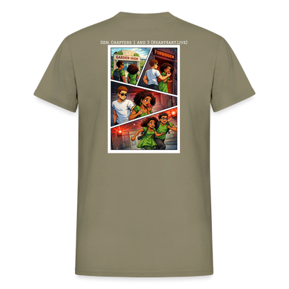 ADAM AND EVE (GENESIS CHAPTERS 1-3 COMIC STYLE ildan Ultra Cotton Adult T-Shirt - prairie dust