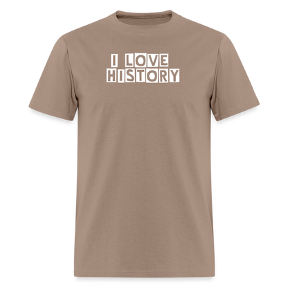 I LOVE HISTORY Unisex Classic T-Shirt - brown savana