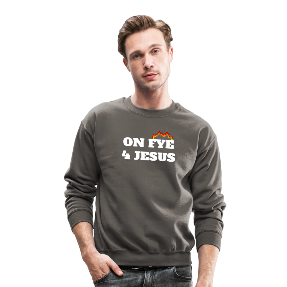 ON FYE 4 JESUS Crewneck Sweatshirt - asphalt gray