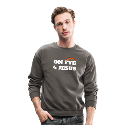 ON FYE 4 JESUS Crewneck Sweatshirt - asphalt gray