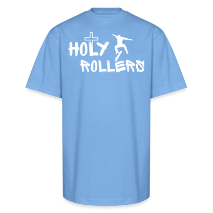 Holy Rollers Skater Unisex Oversized Heavyweight T-Shirt - sky blue
