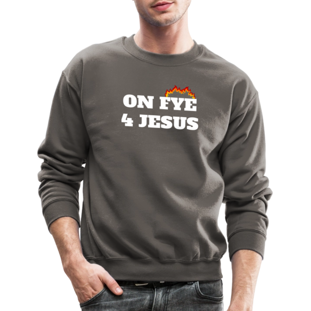 ON FYE 4 JESUS Crewneck Sweatshirt - asphalt gray