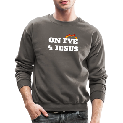 ON FYE 4 JESUS Crewneck Sweatshirt - asphalt gray