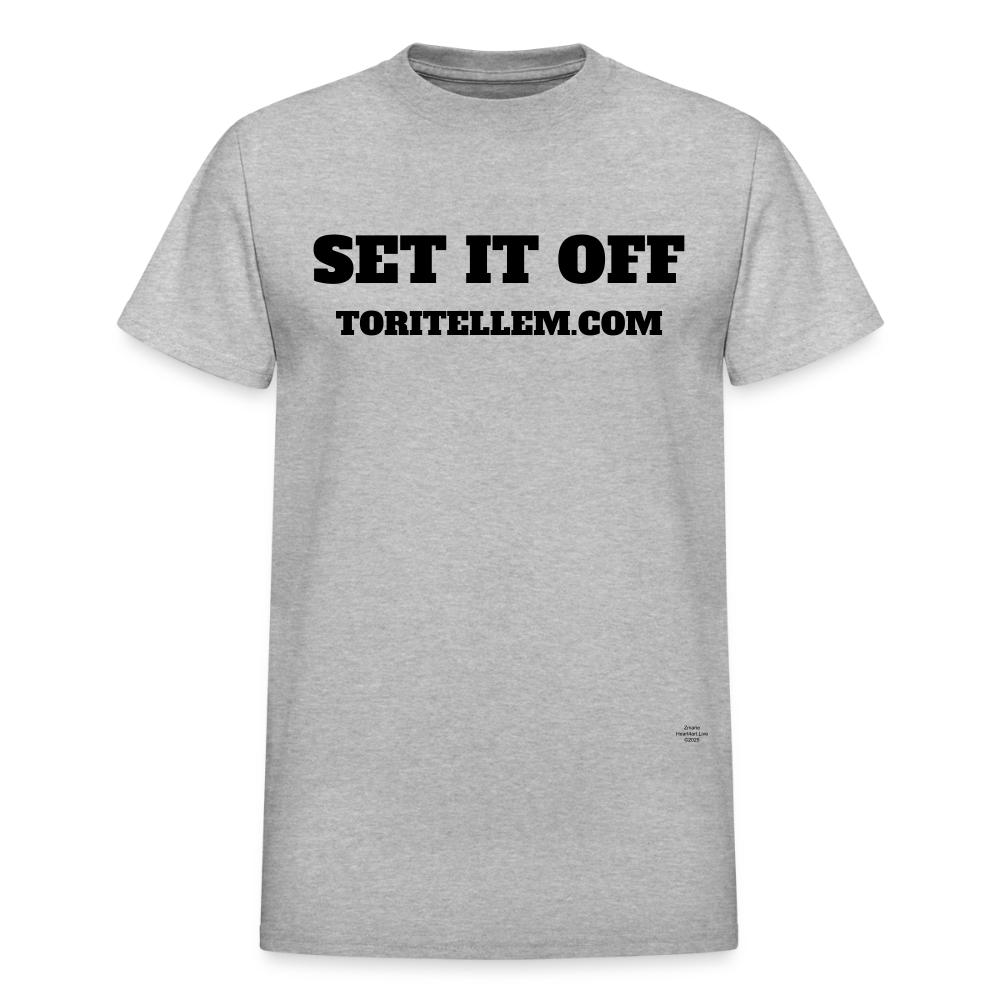 SET IT OFF Gildan Ultra Cotton Unisex Adult T-Shirt - heather gray