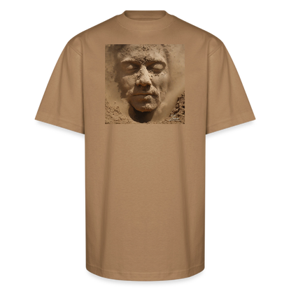 God's Creation of Man Interpretation Unisex Oversized Heavyweight T-Shirt - khaki