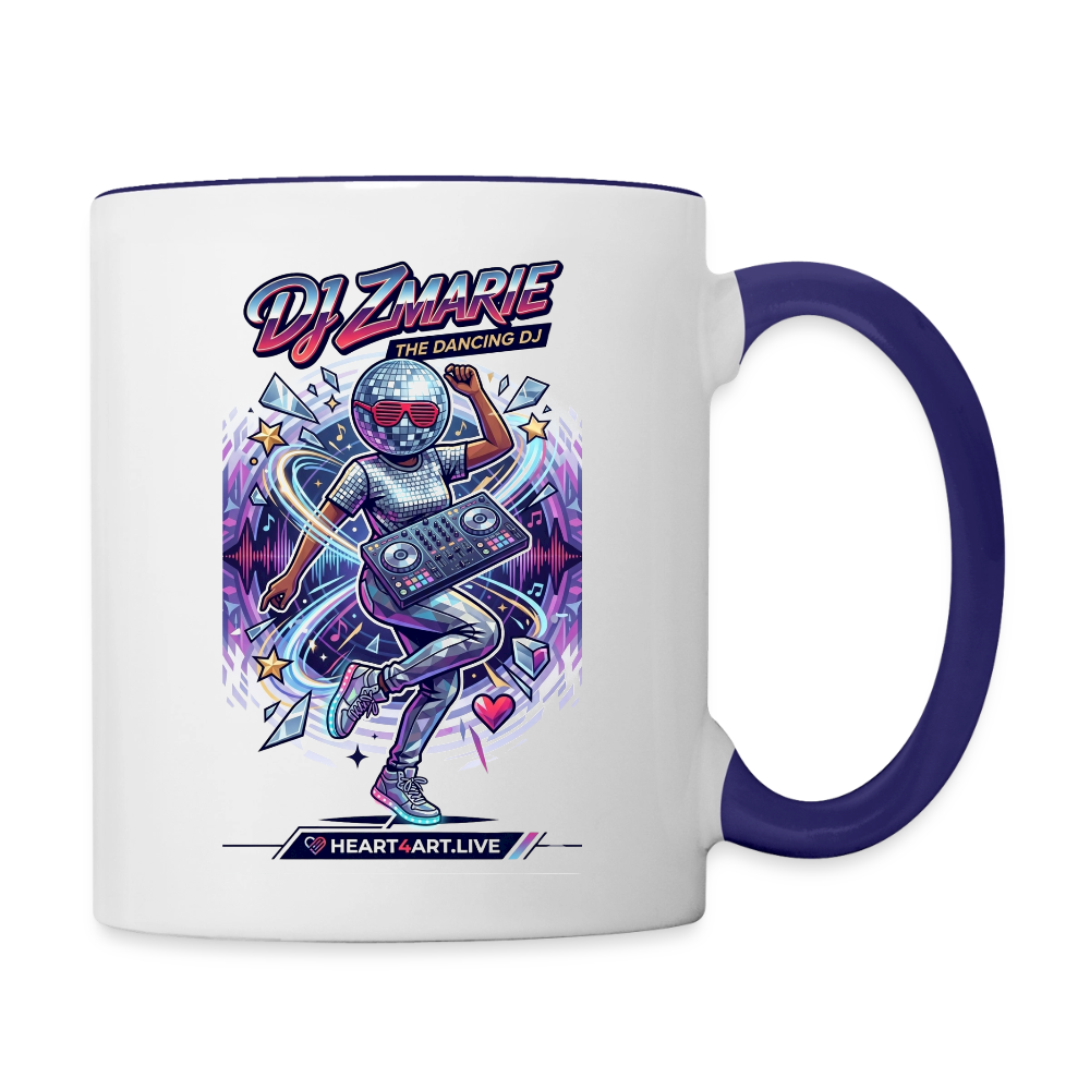 DJ ZMARIE "THE DANCING DJ" Multi-Color Mug - white/cobalt blue