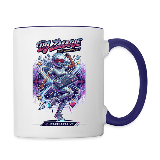 DJ ZMARIE "THE DANCING DJ" Multi-Color Mug - white/cobalt blue