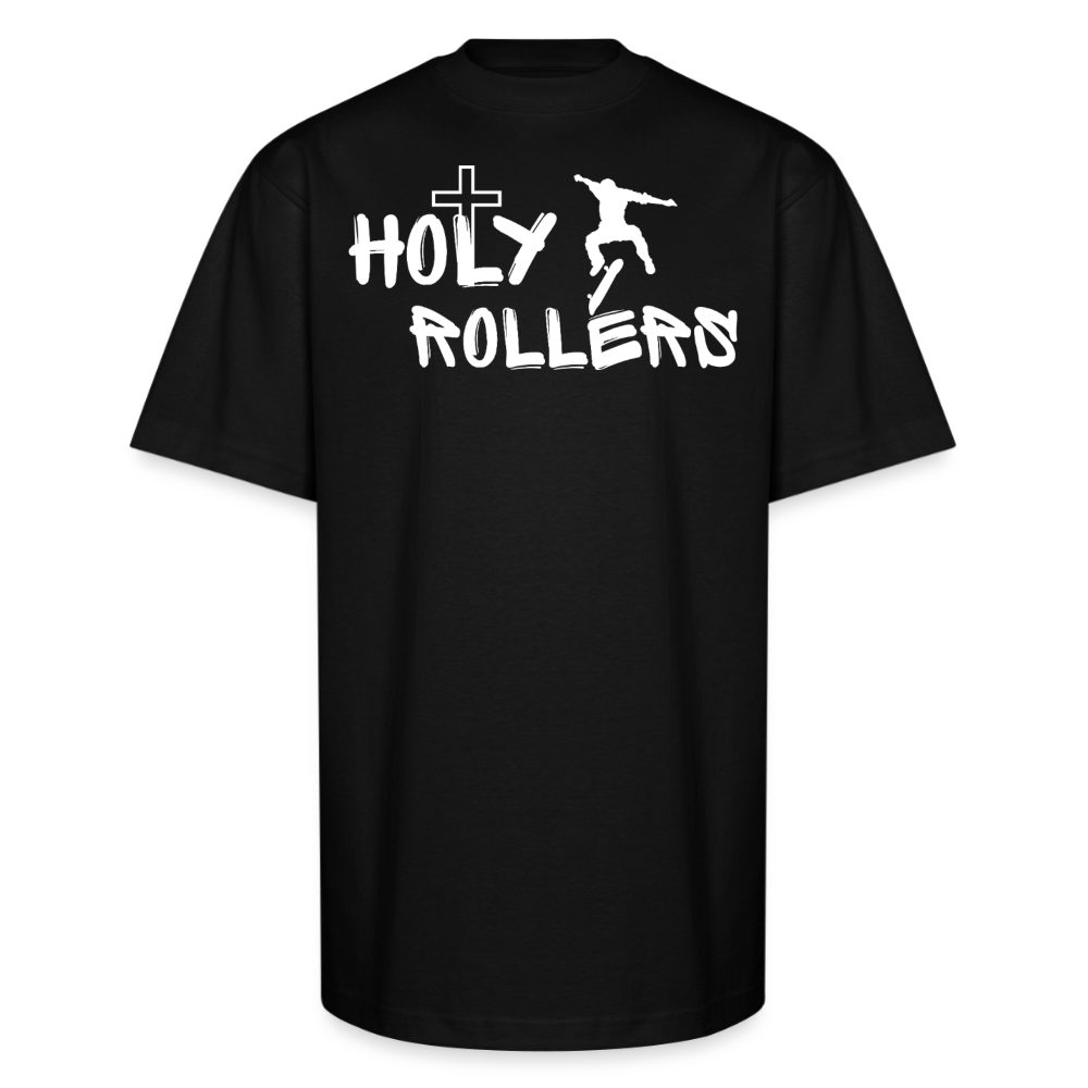 Holy Rollers Skater Unisex Oversized Heavyweight T-Shirt - black