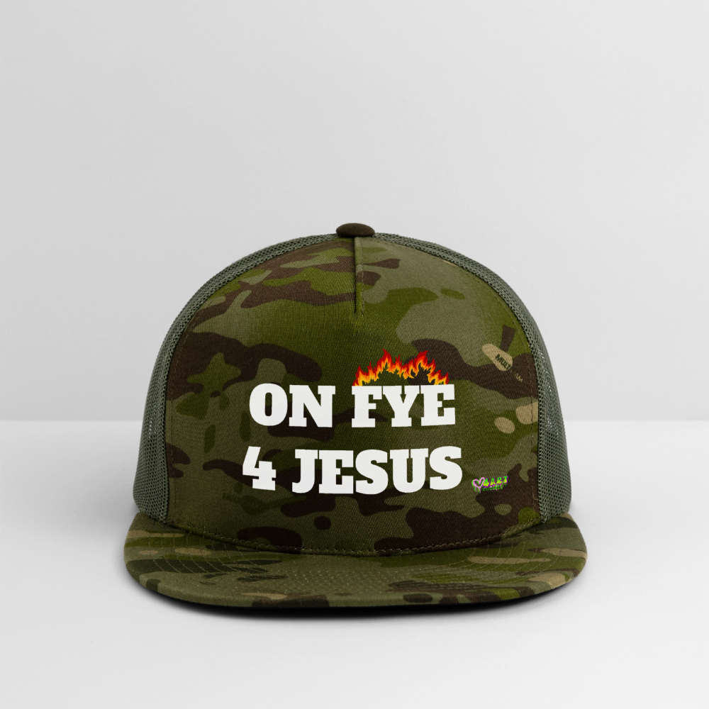 ON FYE 4 JESUS Trucker Hat - MultiCam\green