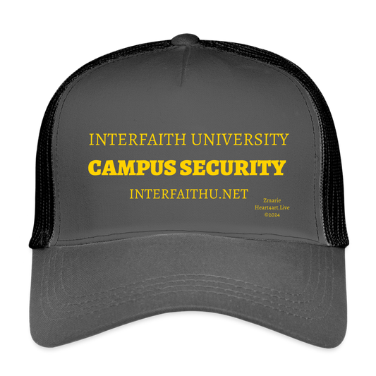 Interfaith U Campus Security Eco Trucker Cap - smoke grey/black