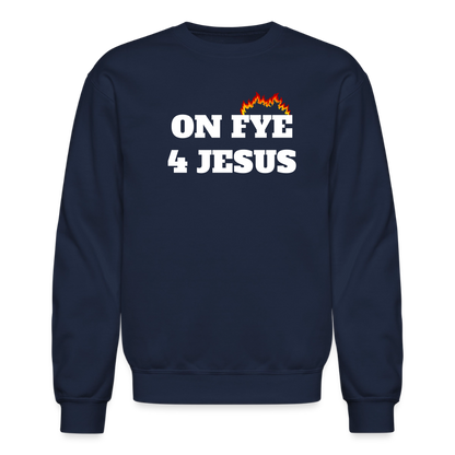 ON FYE 4 JESUS Crewneck Sweatshirt - navy