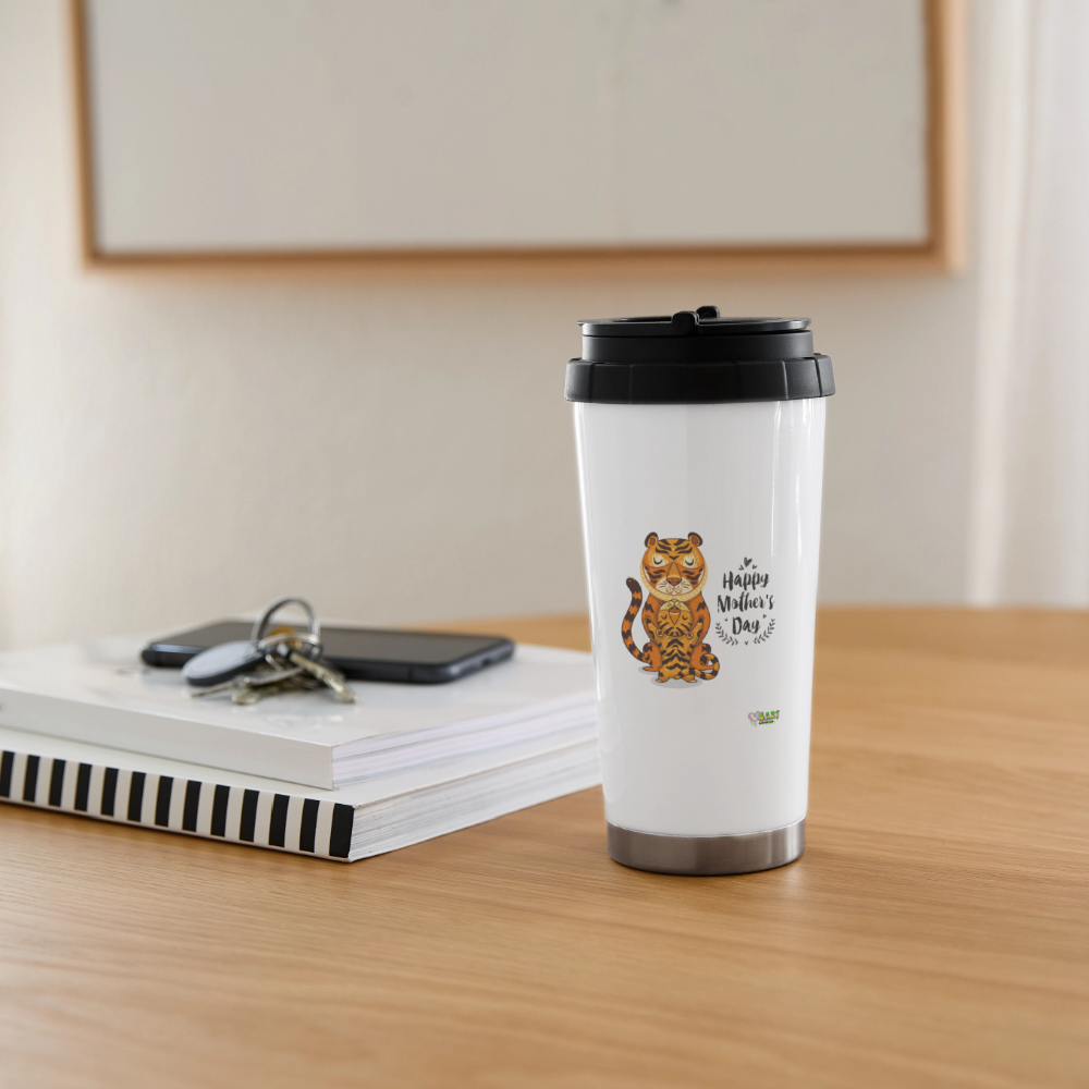 Tiger-Happy Mother's Day Travel Mug - white