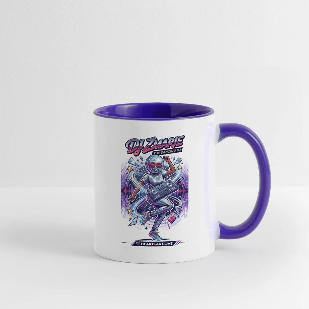 DJ ZMARIE "THE DANCING DJ" Multi-Color Mug - white/cobalt blue