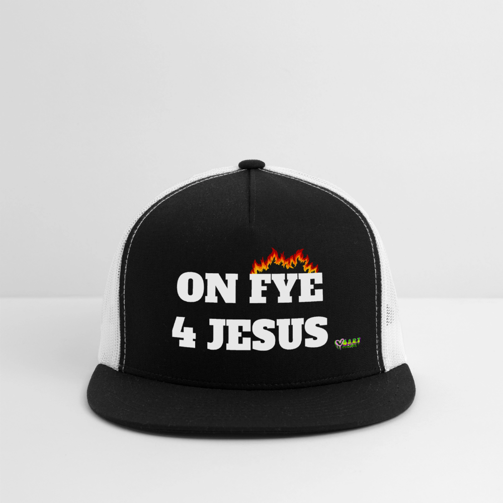 ON FYE 4 JESUS Trucker Hat - black/white