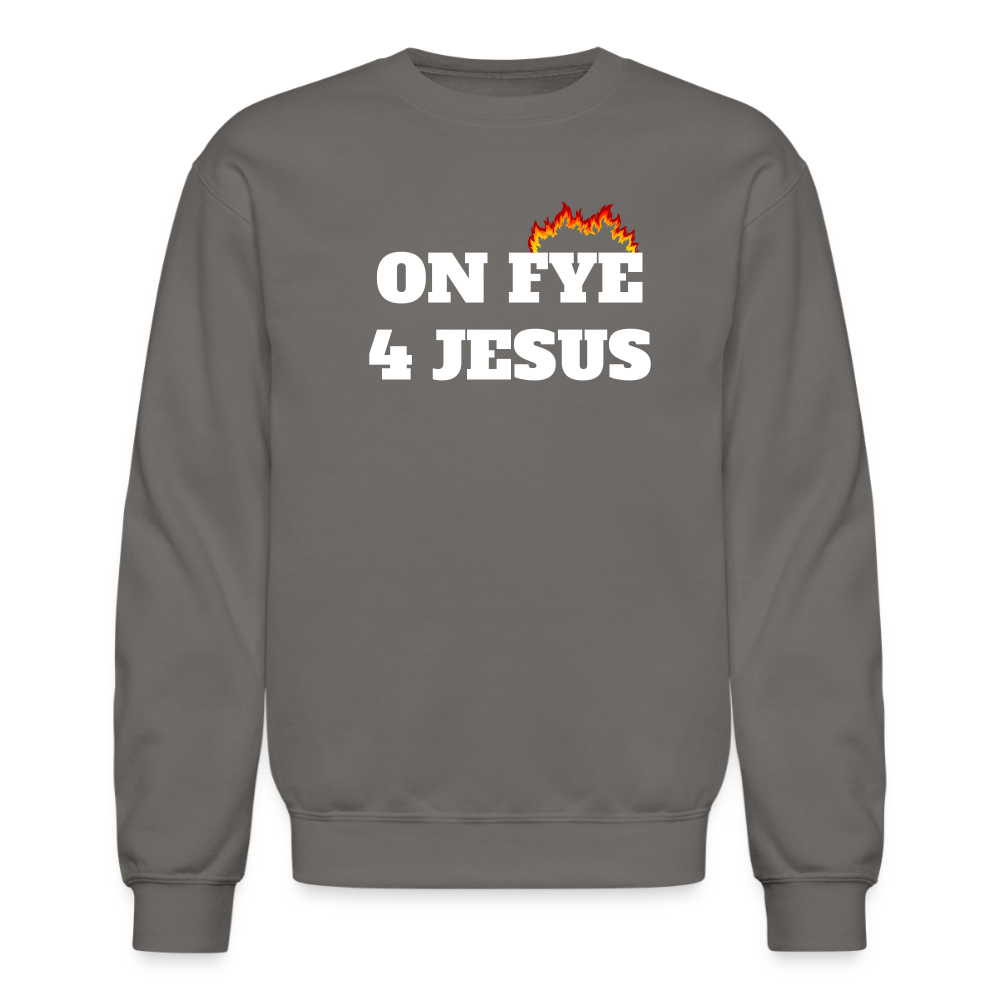 ON FYE 4 JESUS Crewneck Sweatshirt - asphalt gray