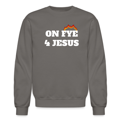 ON FYE 4 JESUS Crewneck Sweatshirt - asphalt gray