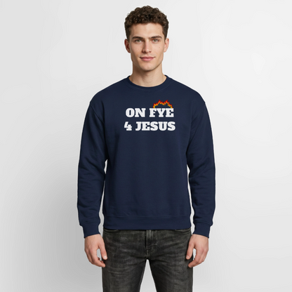 ON FYE 4 JESUS Crewneck Sweatshirt - navy