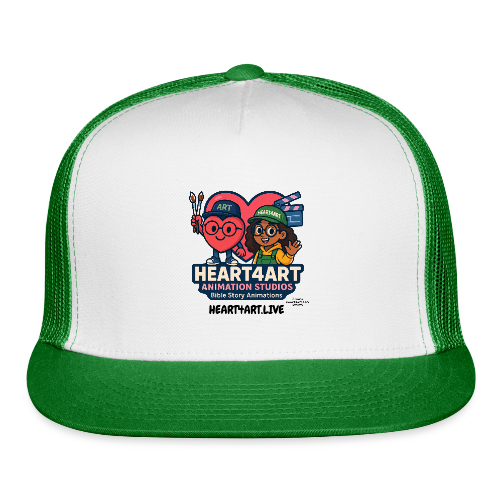 HEART4ART ANIMATION STUDIOS Trucker Hat - white/kelly green