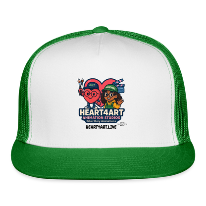 HEART4ART ANIMATION STUDIOS Trucker Hat - white/kelly green