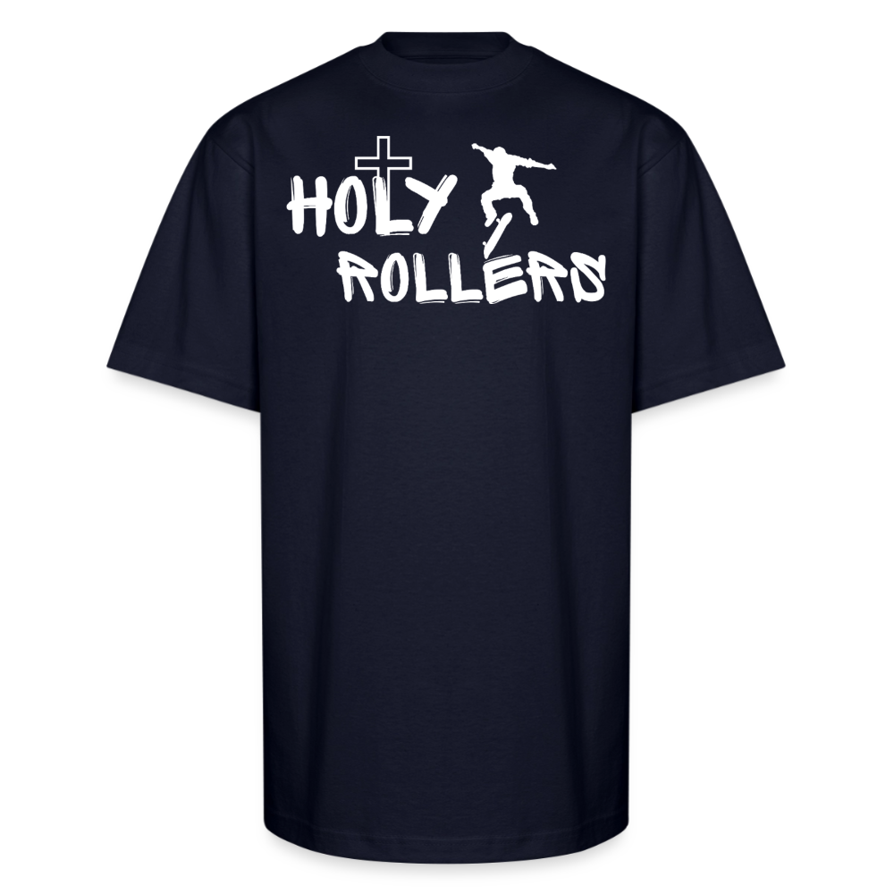 Holy Rollers Skater Unisex Oversized Heavyweight T-Shirt - navy