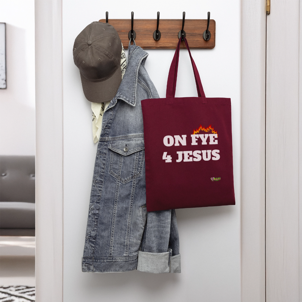 ON FYE 4 JESUS Tote Bag - burgundy