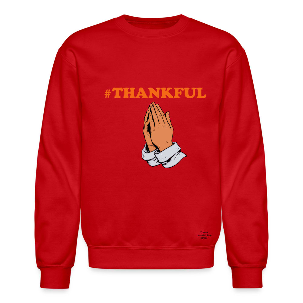 #THANKFUL PRAYING HANDS Crewneck Sweatshirt - red