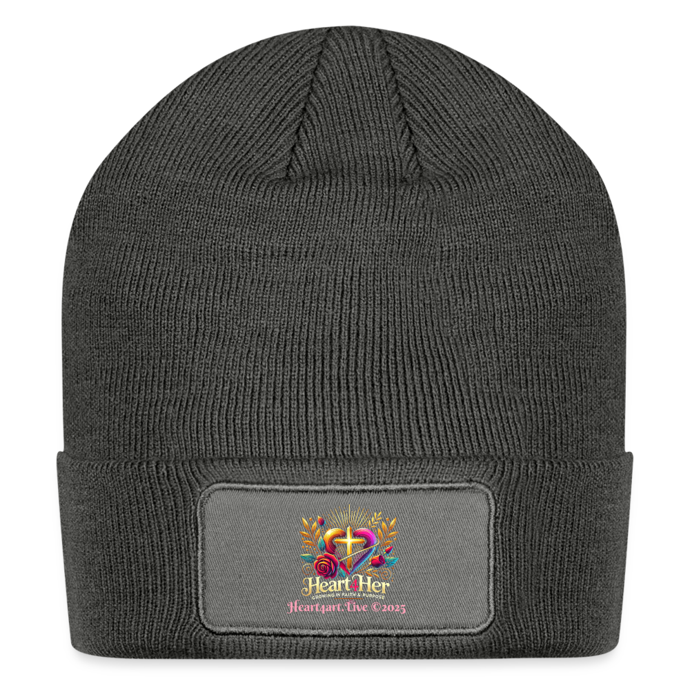 Heart4Her Patch Beanie - charcoal grey