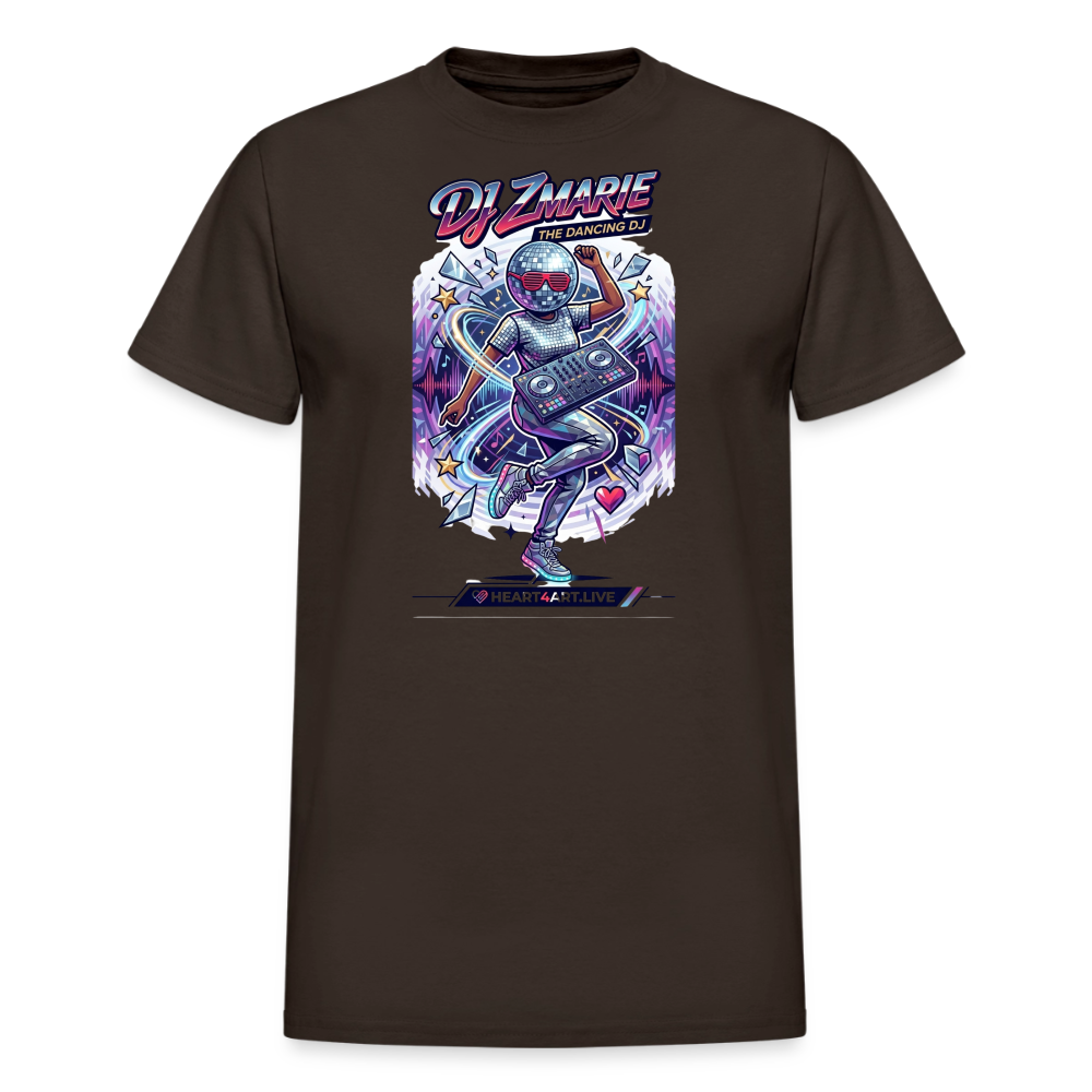 DJ ZMARIE "THE DANCING DJ" TM Gildan Ultra Cotton Adult T-Shirt - dark chocolate