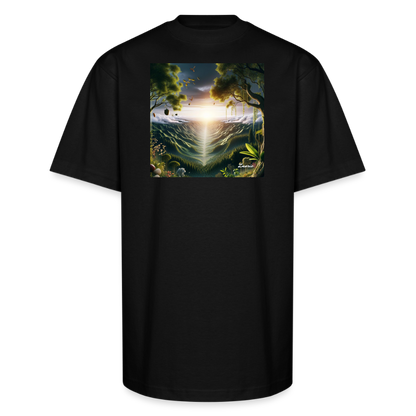 Vegetation Interpretation Unisex Oversized Heavyweight T-Shirt - black
