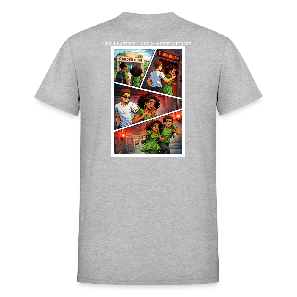 ADAM AND EVE (GENESIS CHAPTERS 1-3 COMIC STYLE ildan Ultra Cotton Adult T-Shirt - heather gray