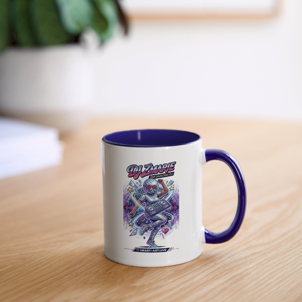 DJ ZMARIE "THE DANCING DJ" Multi-Color Mug - white/cobalt blue