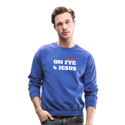 ON FYE 4 JESUS Crewneck Sweatshirt - royal blue