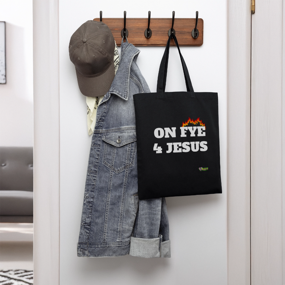 ON FYE 4 JESUS Tote Bag - black