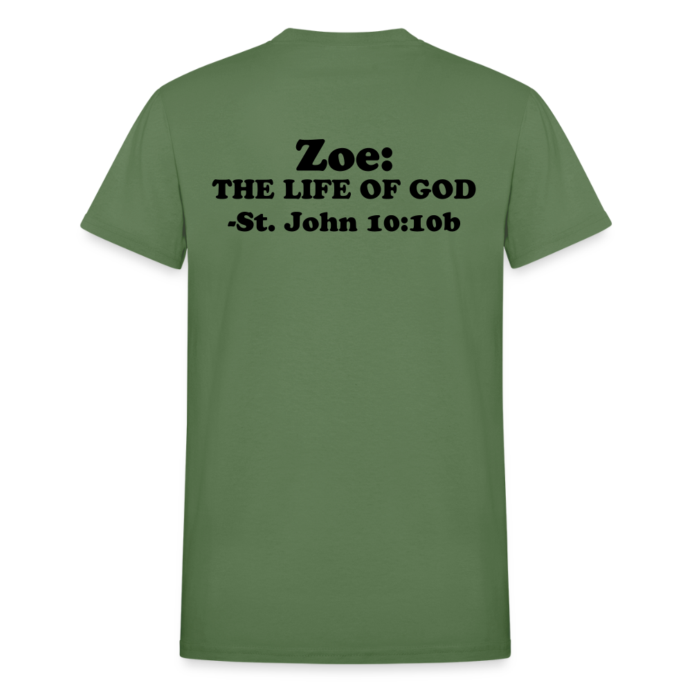 THE ZOE LIFE OF GOD Gildan Ultra Cotton Adult T-Shirt - military green