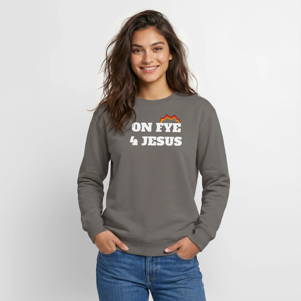 ON FYE 4 JESUS Crewneck Sweatshirt - asphalt gray