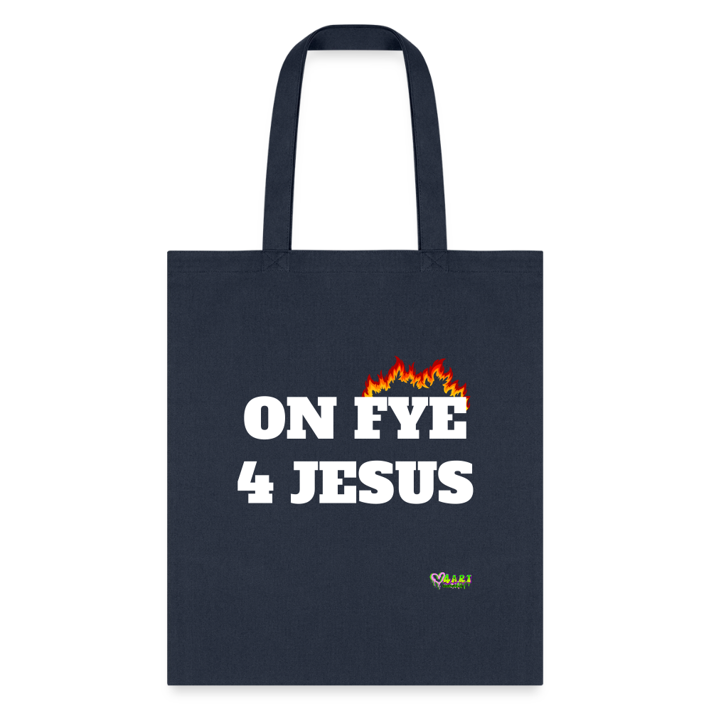 ON FYE 4 JESUS Tote Bag - navy
